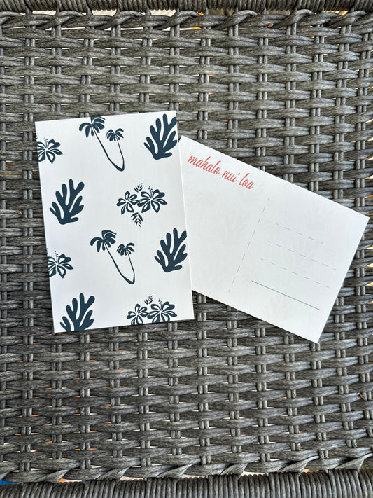Reef & Palm Tree Patterned Postcard