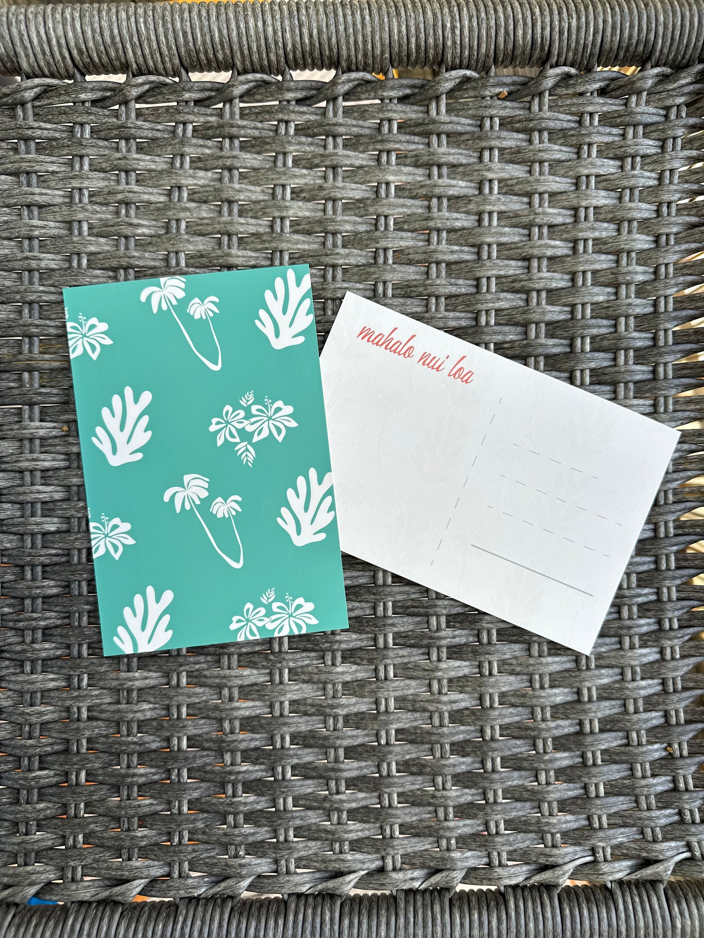 Reef & Palm Tree Patterned Postcard
