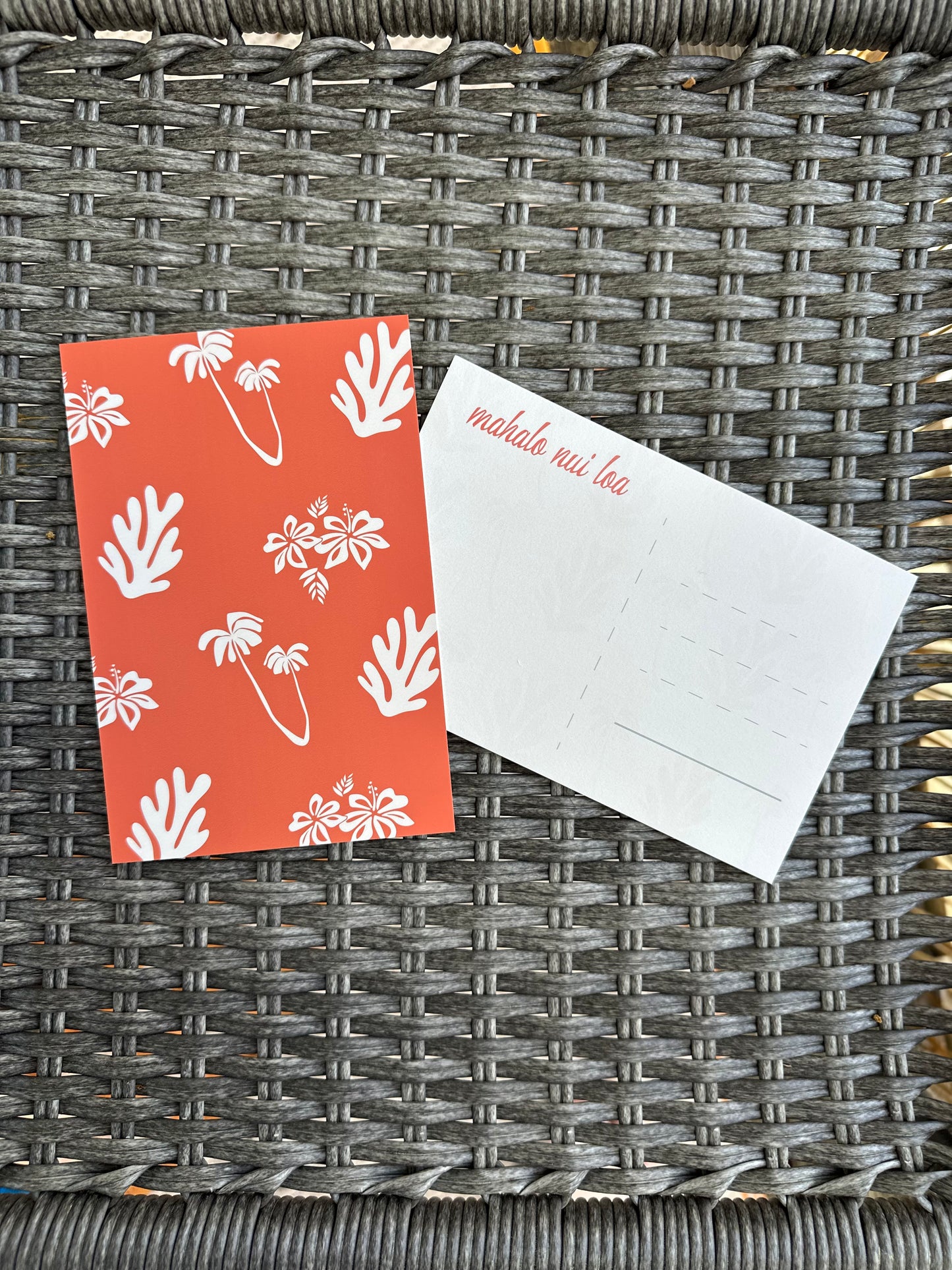 Reef & Palm Tree Patterned Postcard