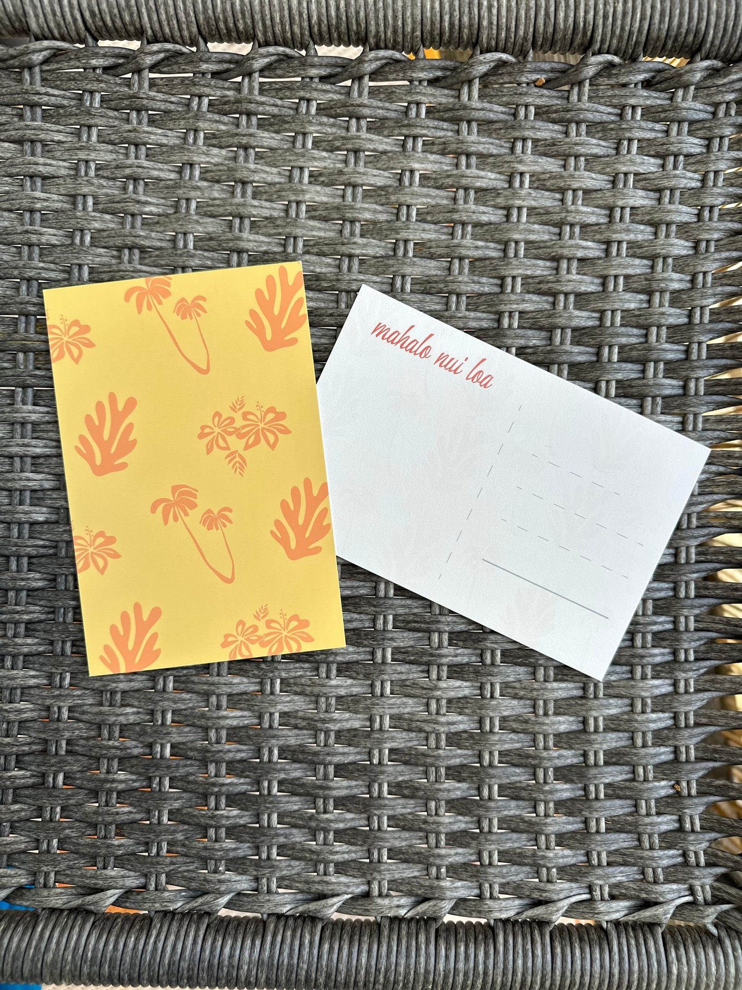 Reef & Palm Tree Patterned Postcard